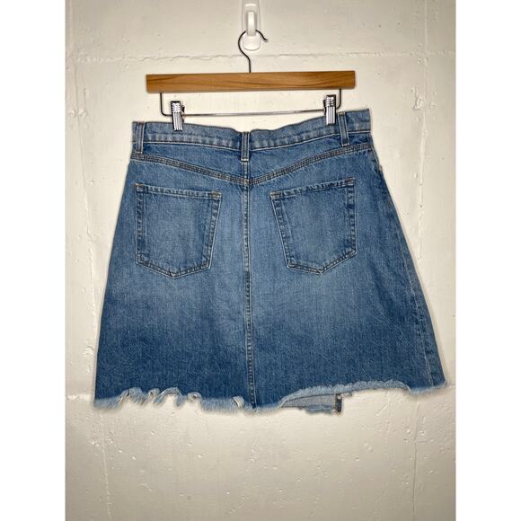 BLDWN Andie Asymmetrical Hem Denim Skirt Womens Size 31 - Picture 2 of 5
